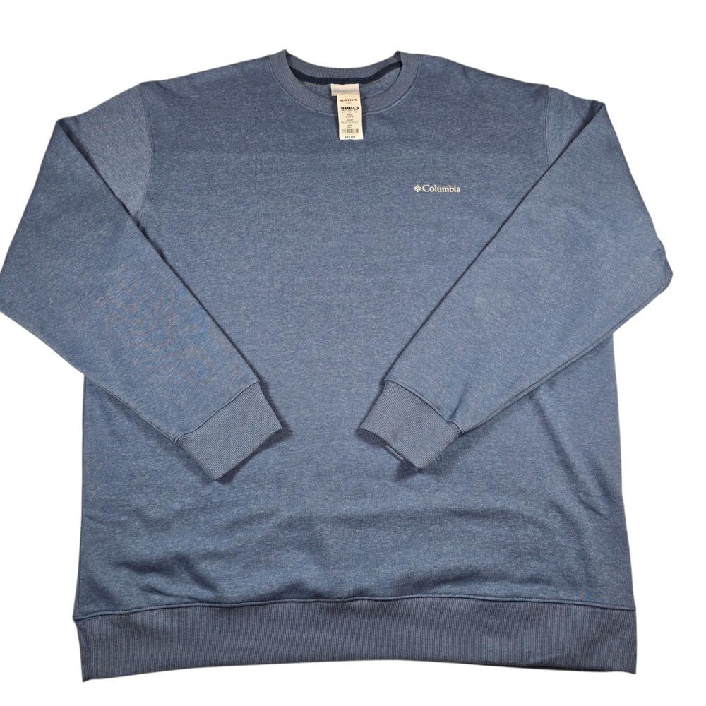 Columbia Hart Mountain II Crew Blue Fleece Pullover Sweatshirt- Men's Sz XXL NWT